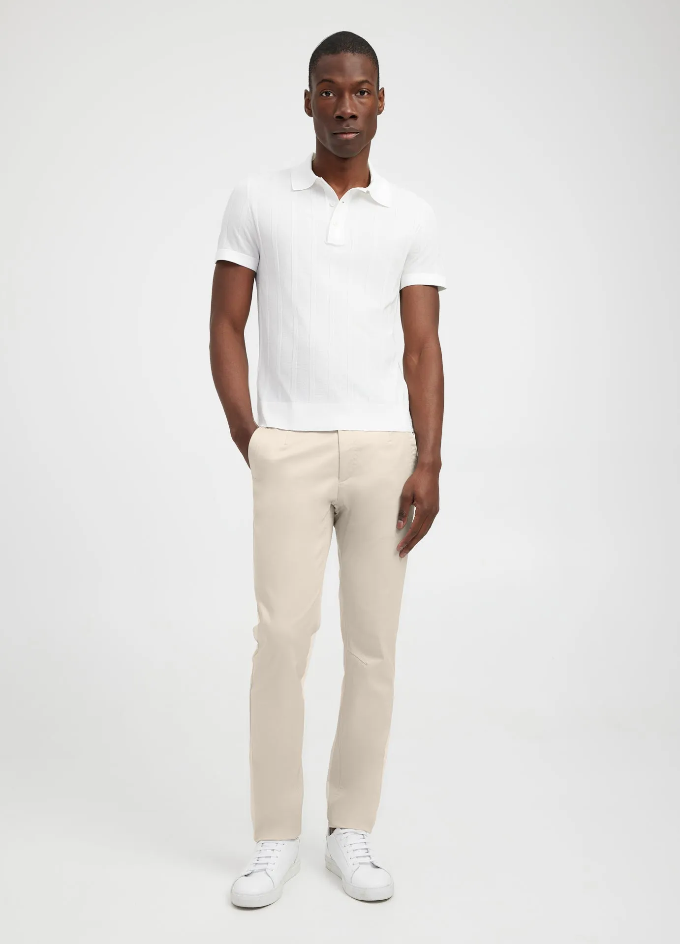 Slim Fit Cotton Stretch Chinos Almond