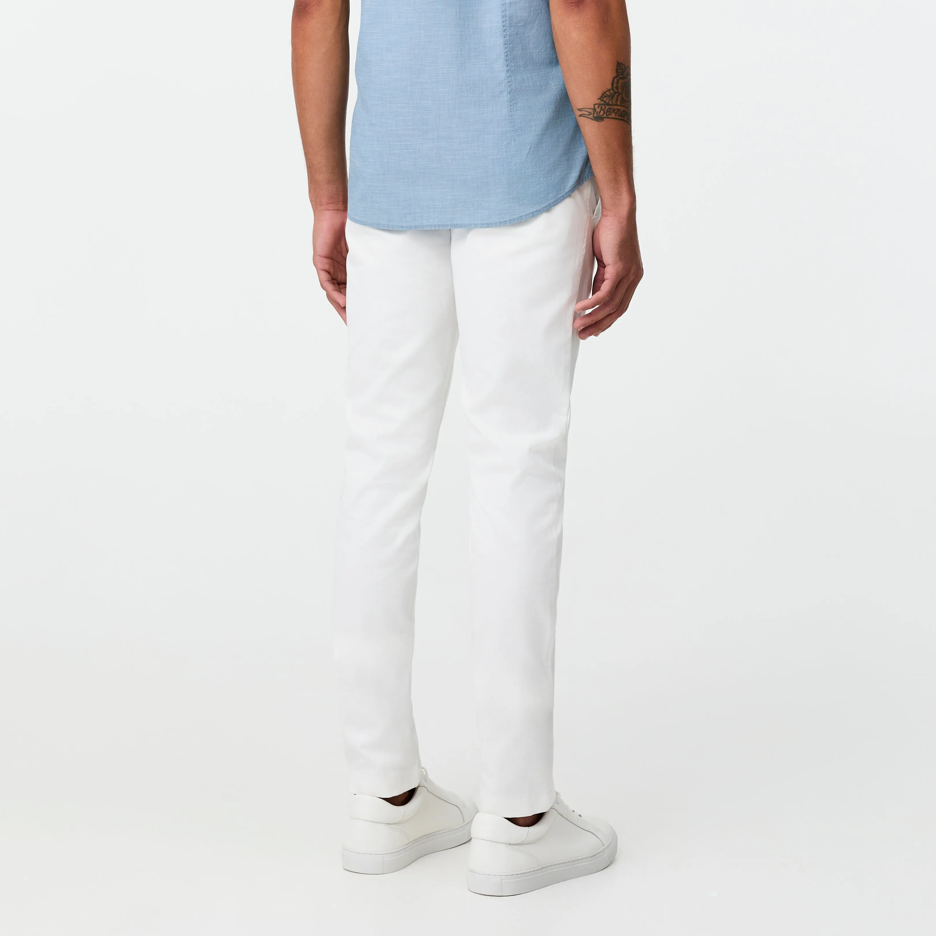 Slim Fit Cotton Stretch Chinos White