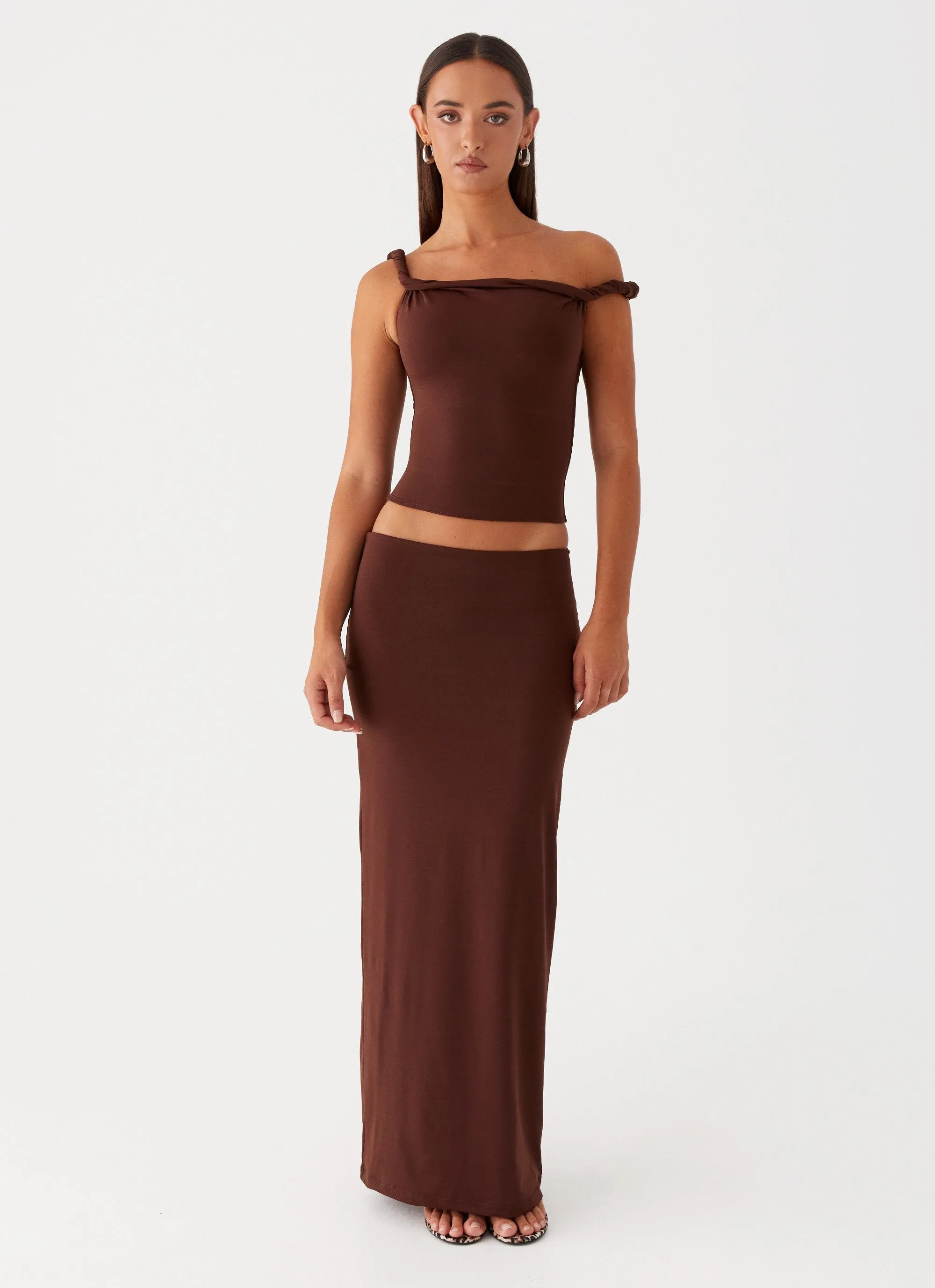 Solace Soul Maxi Skirt - Chocolate