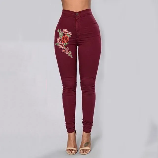 Solid Wash Jeans Woman High Waist Pencil Pants