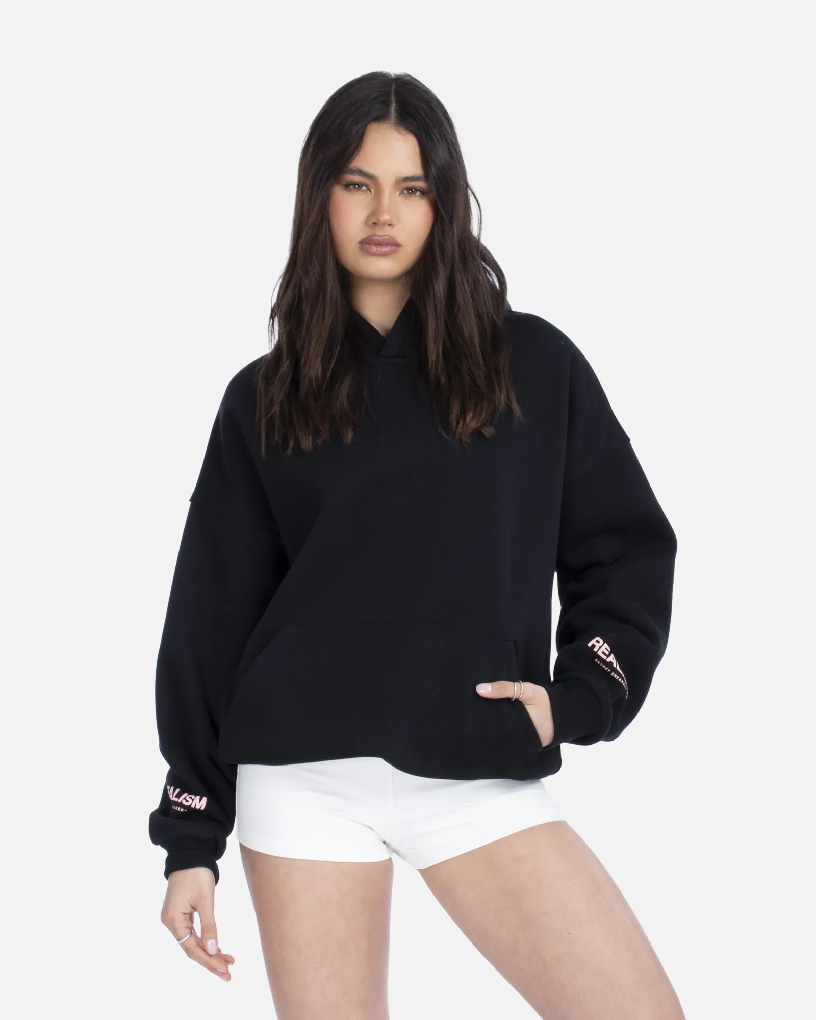 SSS REALISM COURT BOXY HOODIE MIDNIGHT PEACH