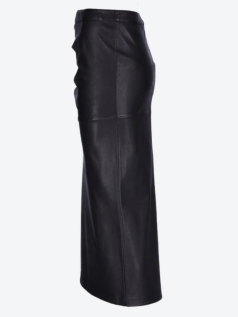 Stretch leather skirt