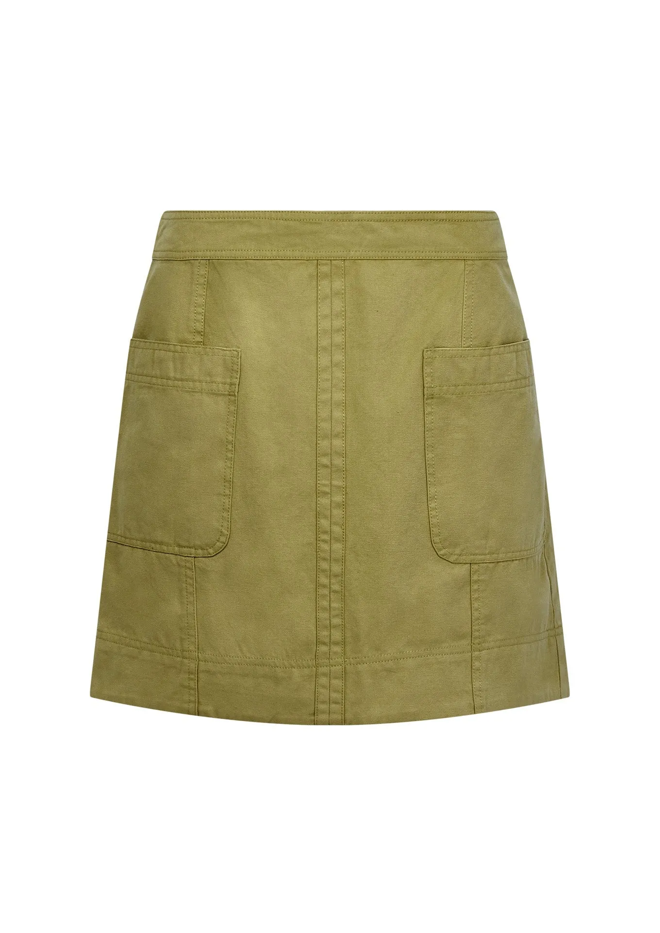 Suki Organic Cotton Mini Skirt Khaki Green