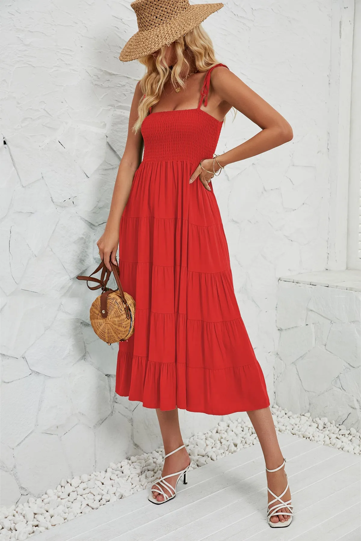 Summer Bohemian Pleated Layered Dress