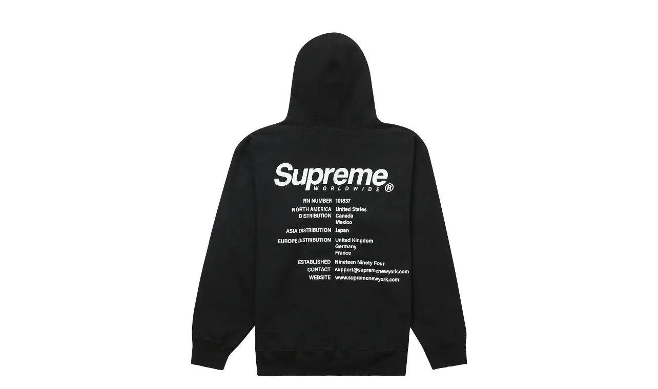 Supreme Worldwide Hooded Sweatshirt Black