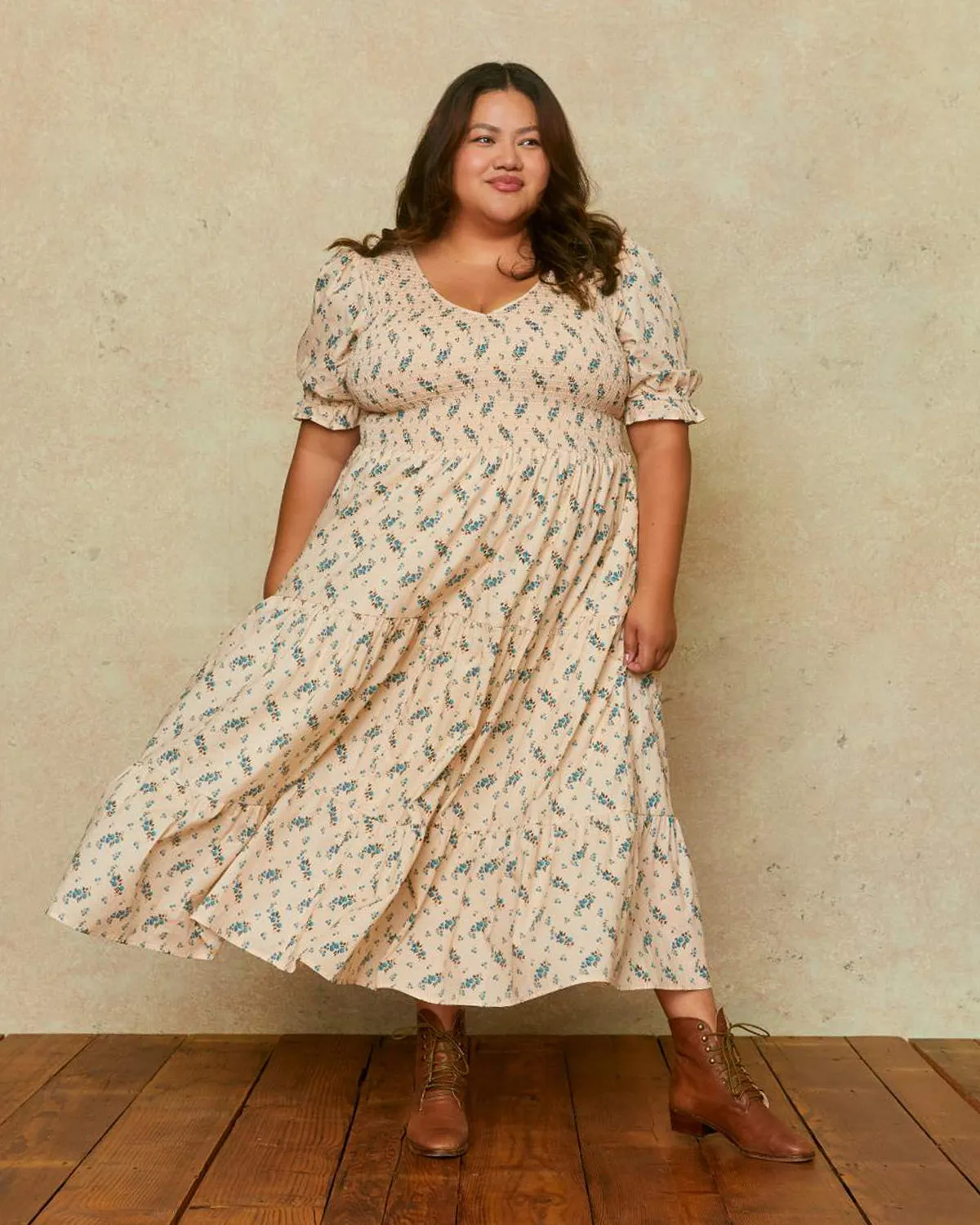 The Brooklyn Dress Extended | Mums Ditsy Cream