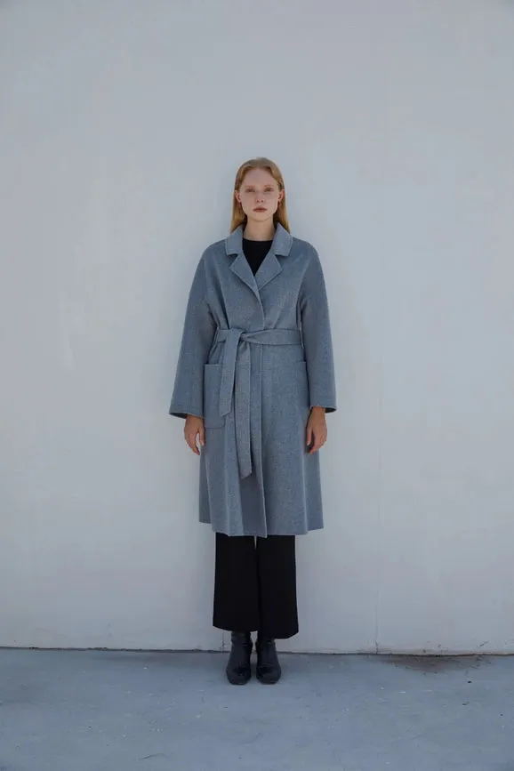 The Classic Wrap Coat Heather Grey