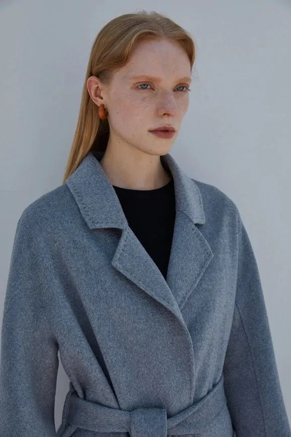 The Classic Wrap Coat Heather Grey