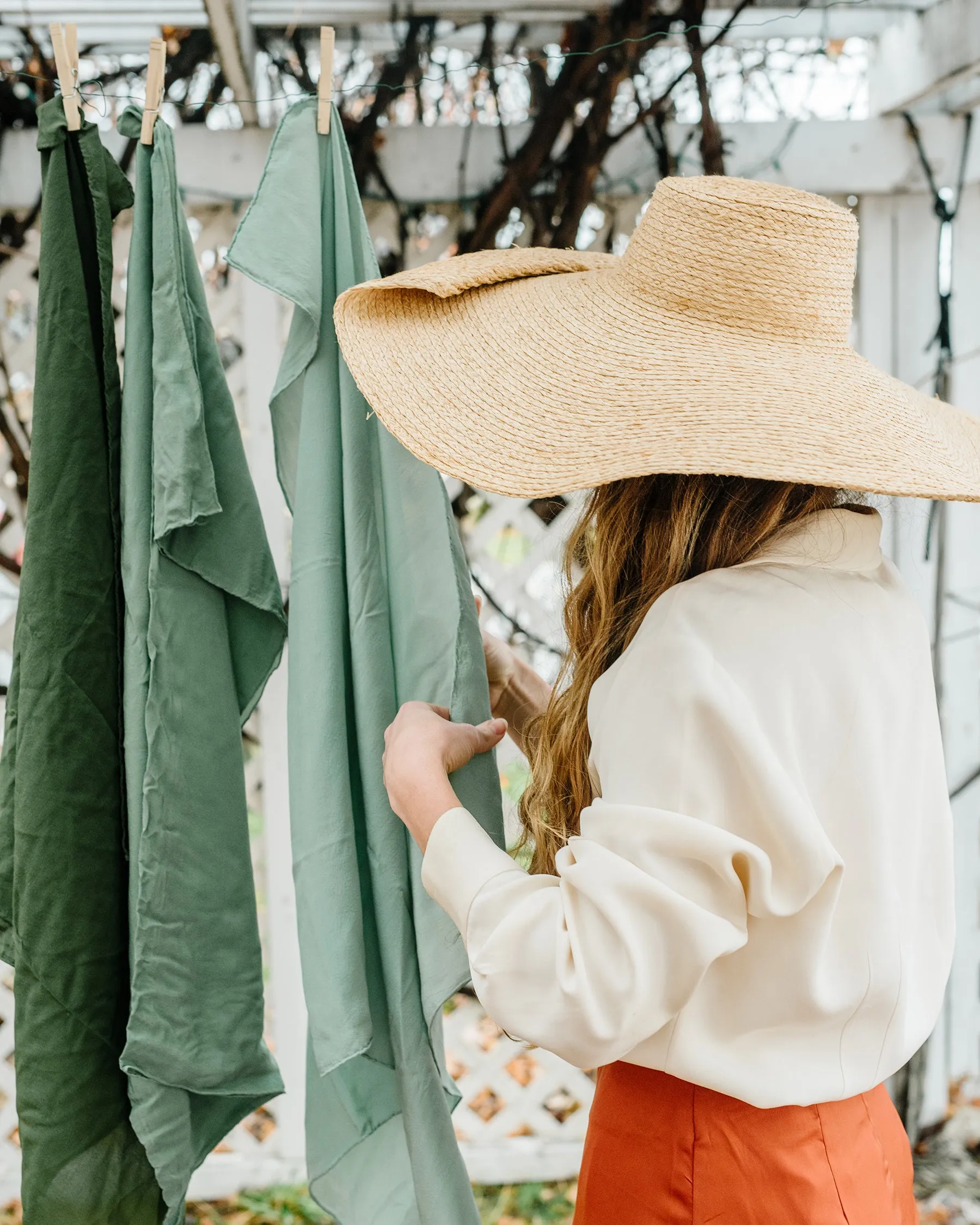 'The Scout' Washable Silk Scarf in Fern