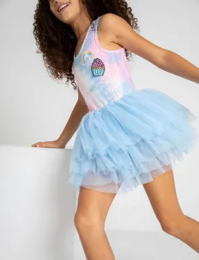 Tie Dye Rainbow Cupcake Tutu Dress