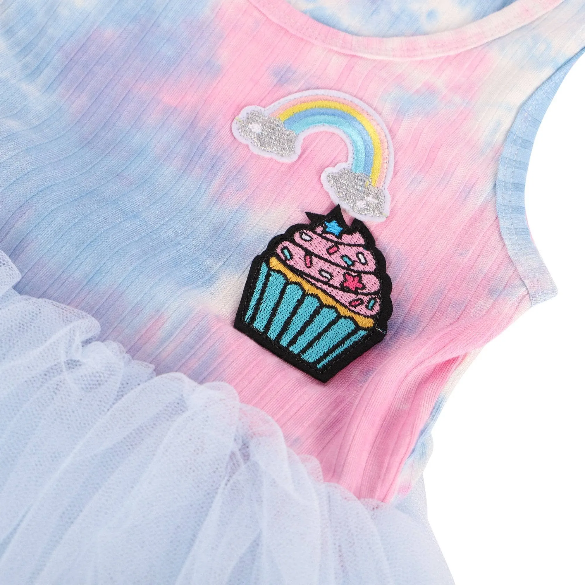 Tie Dye Rainbow Cupcake Tutu Dress