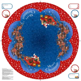 'Twas the Night Before Christmas - Tree Skirt Indigo Multi Panel