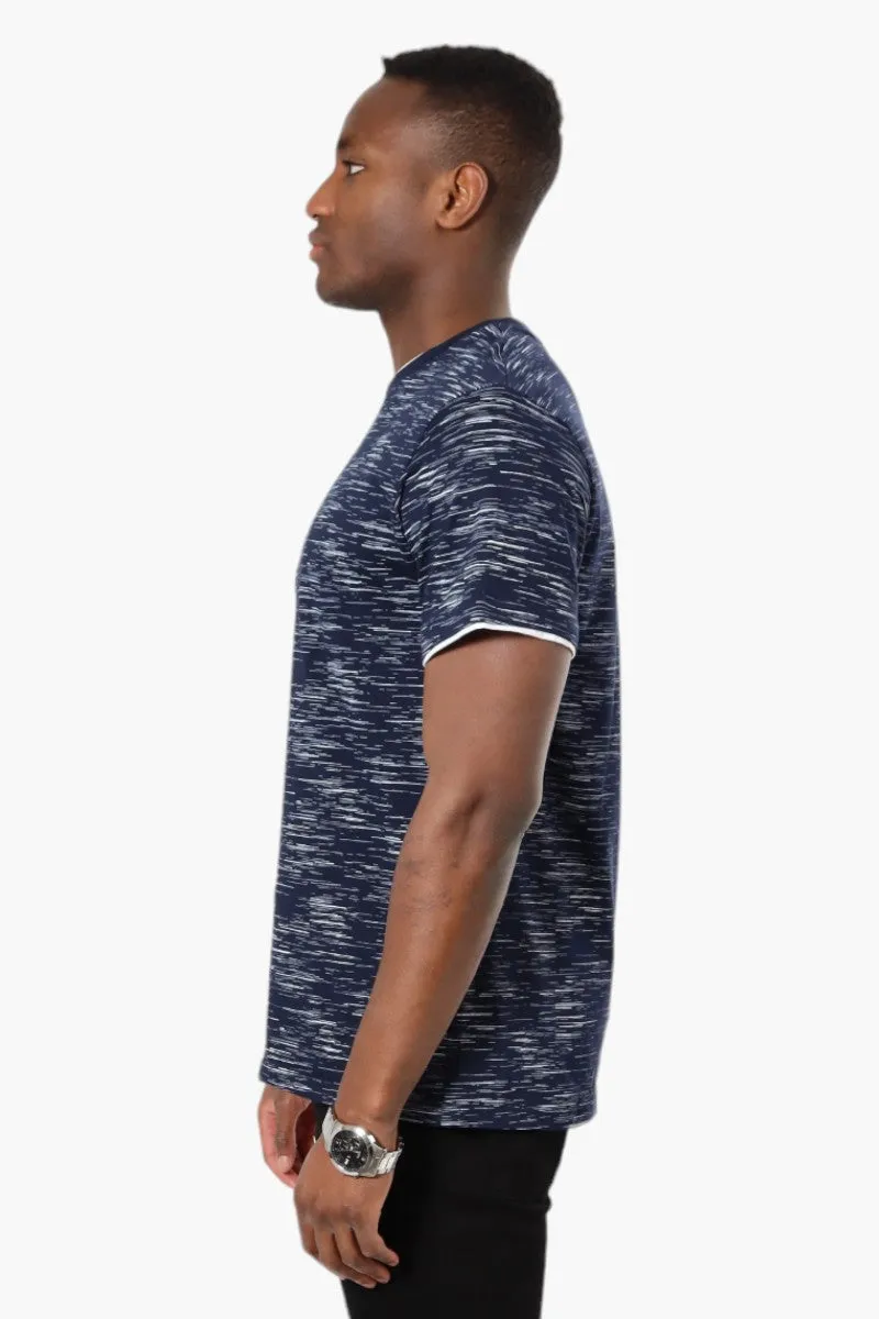 Urbanology Patterned Crewneck Tee - Navy