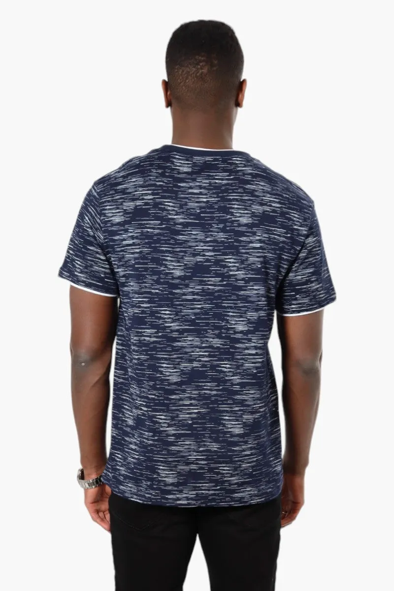 Urbanology Patterned Crewneck Tee - Navy