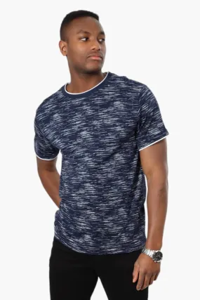 Urbanology Patterned Crewneck Tee - Navy