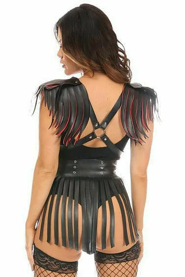 Vegan Leather Body Harness w/Fringe