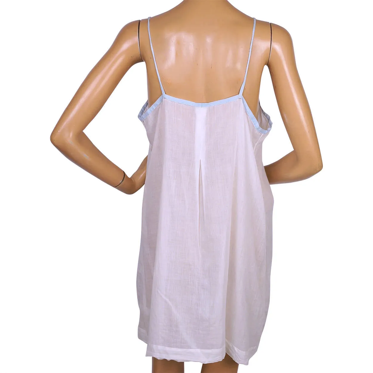 Vintage 1920s Flapper Slip White Cotton Chemise Size M