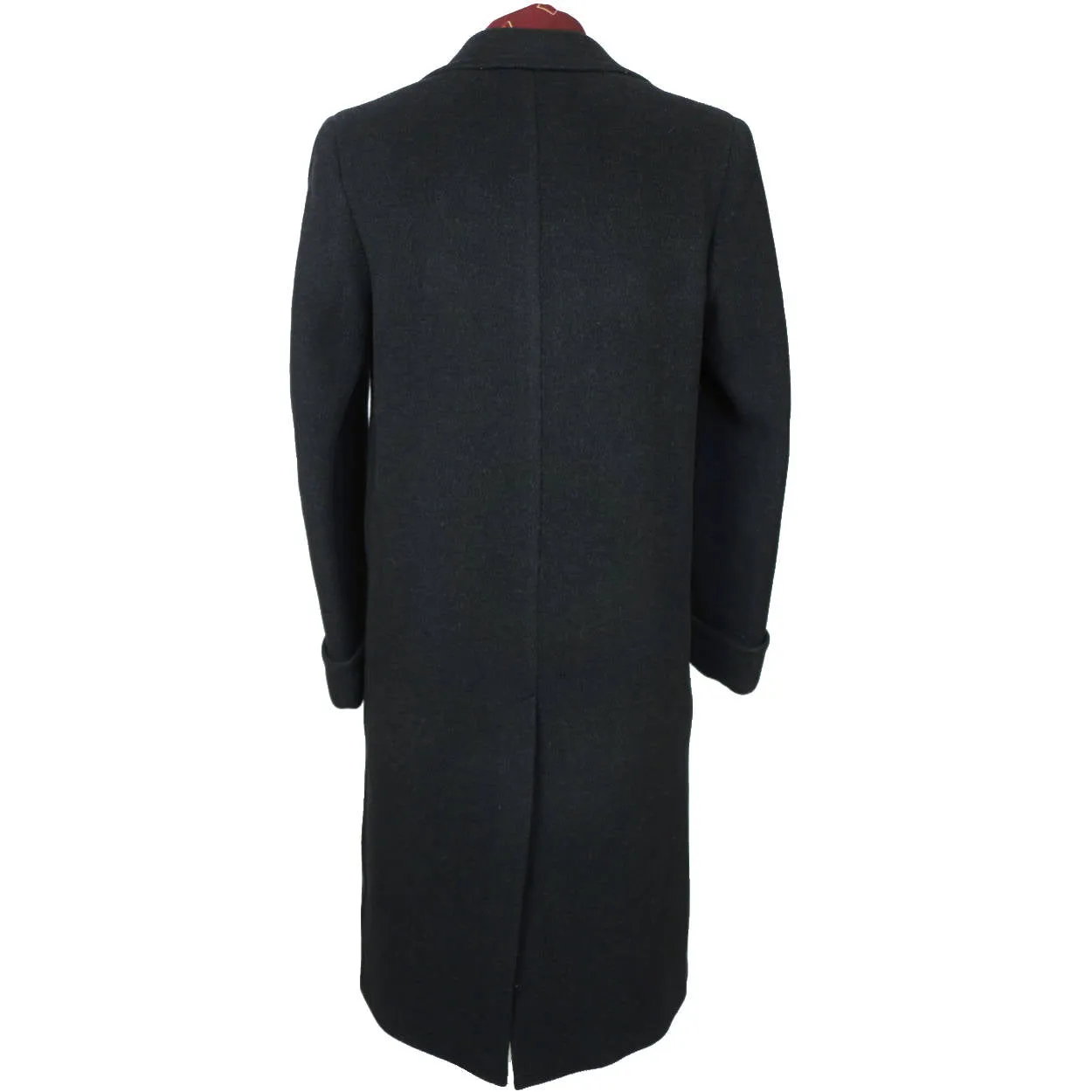 Vintage 1940 Mens Wool Overcoat Black Coat by Supercraft Montreal Size M