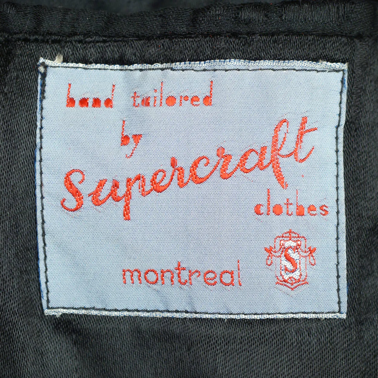 Vintage 1940 Mens Wool Overcoat Black Coat by Supercraft Montreal Size M