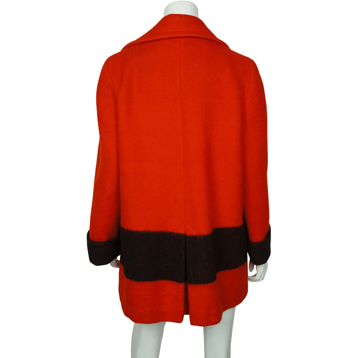 Vintage 1970s Hudsons Bay Company Point Blanket Jacket Winter Coat Red Wool Sz M