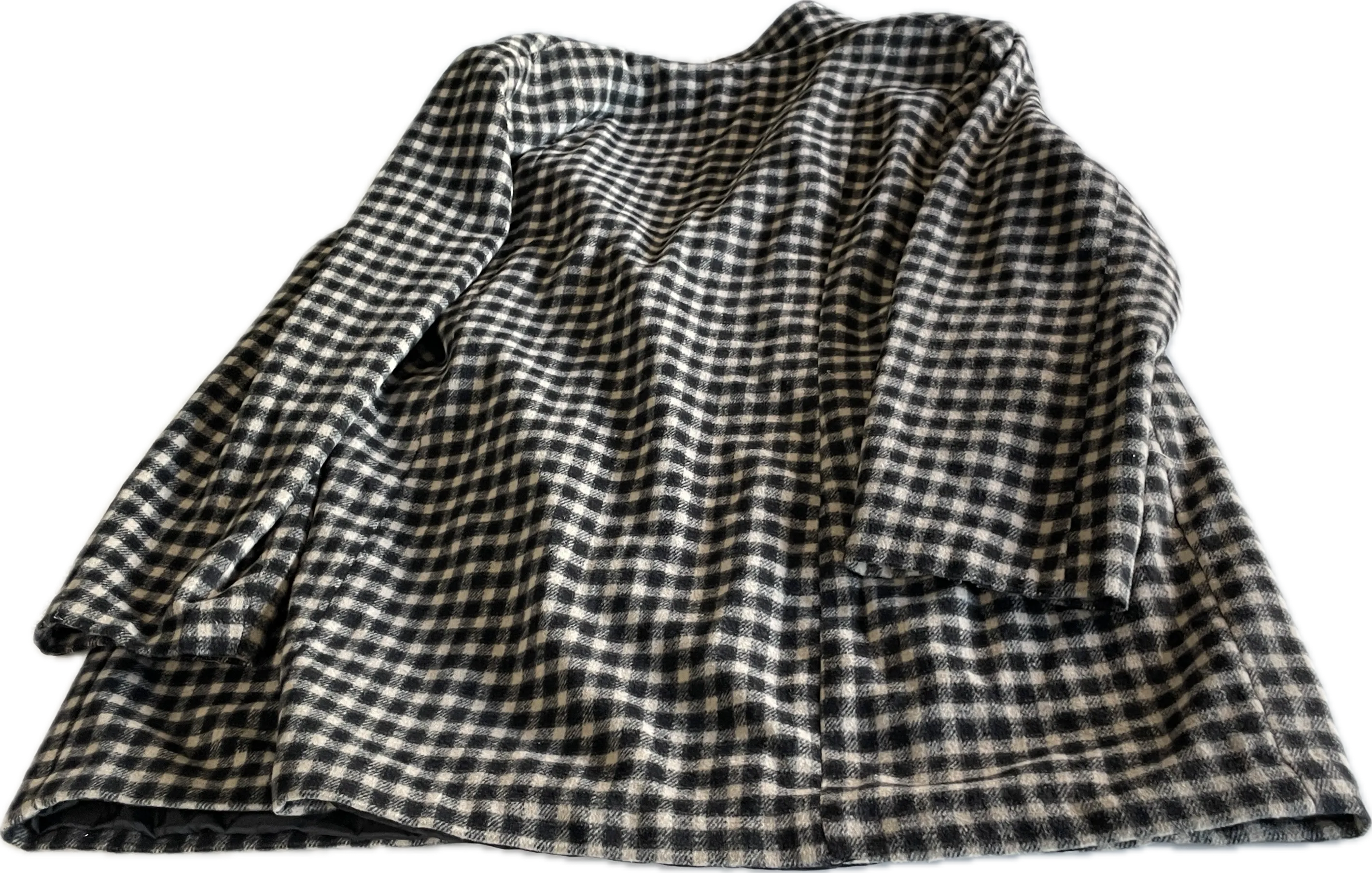 Vintage Checkered Wool Coat for Women SKU 5305