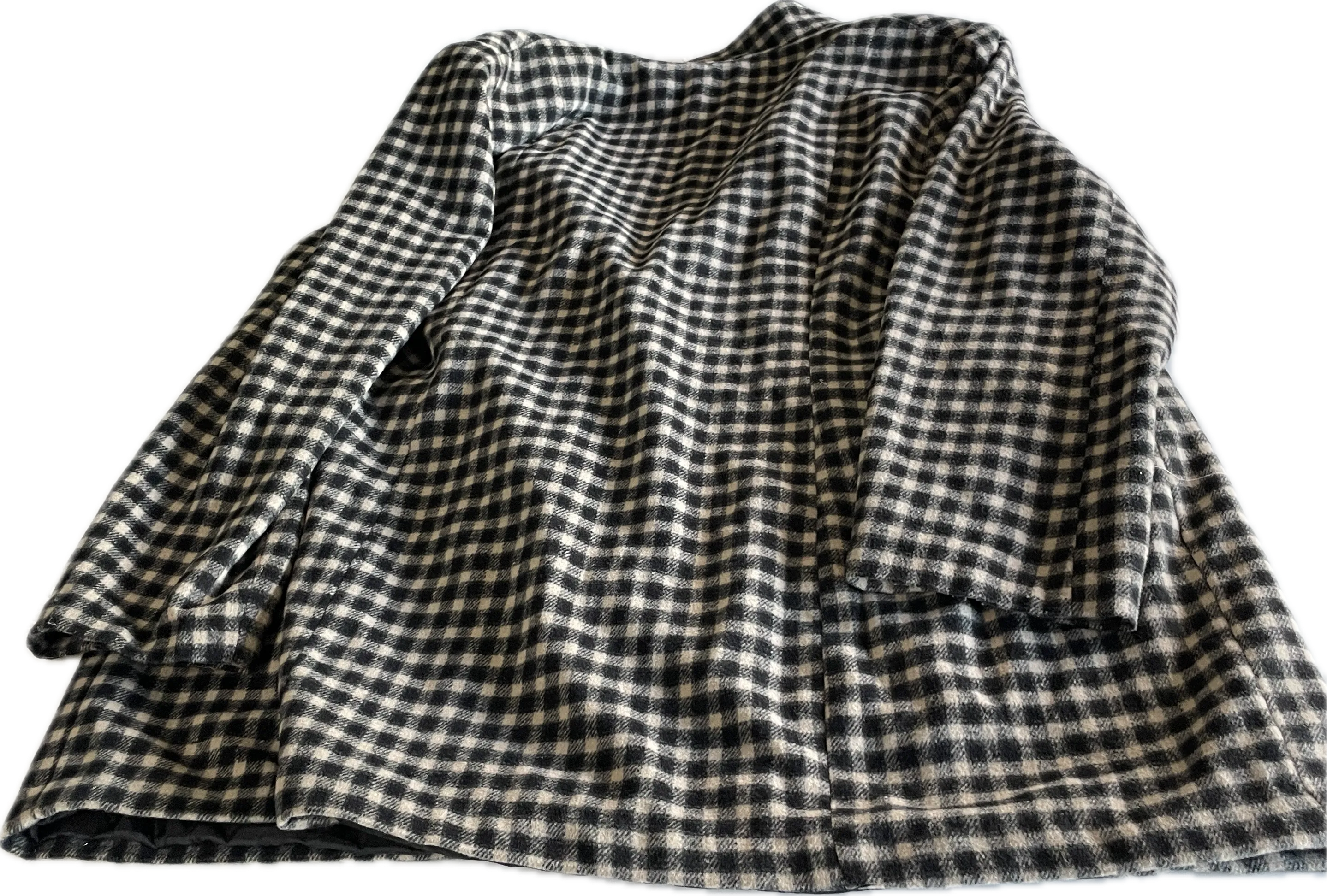 Vintage Checkered Wool Coat for Women SKU 5305