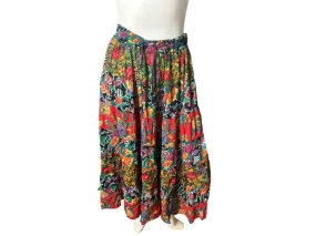 Vintage Passport rayon boho skirt one size