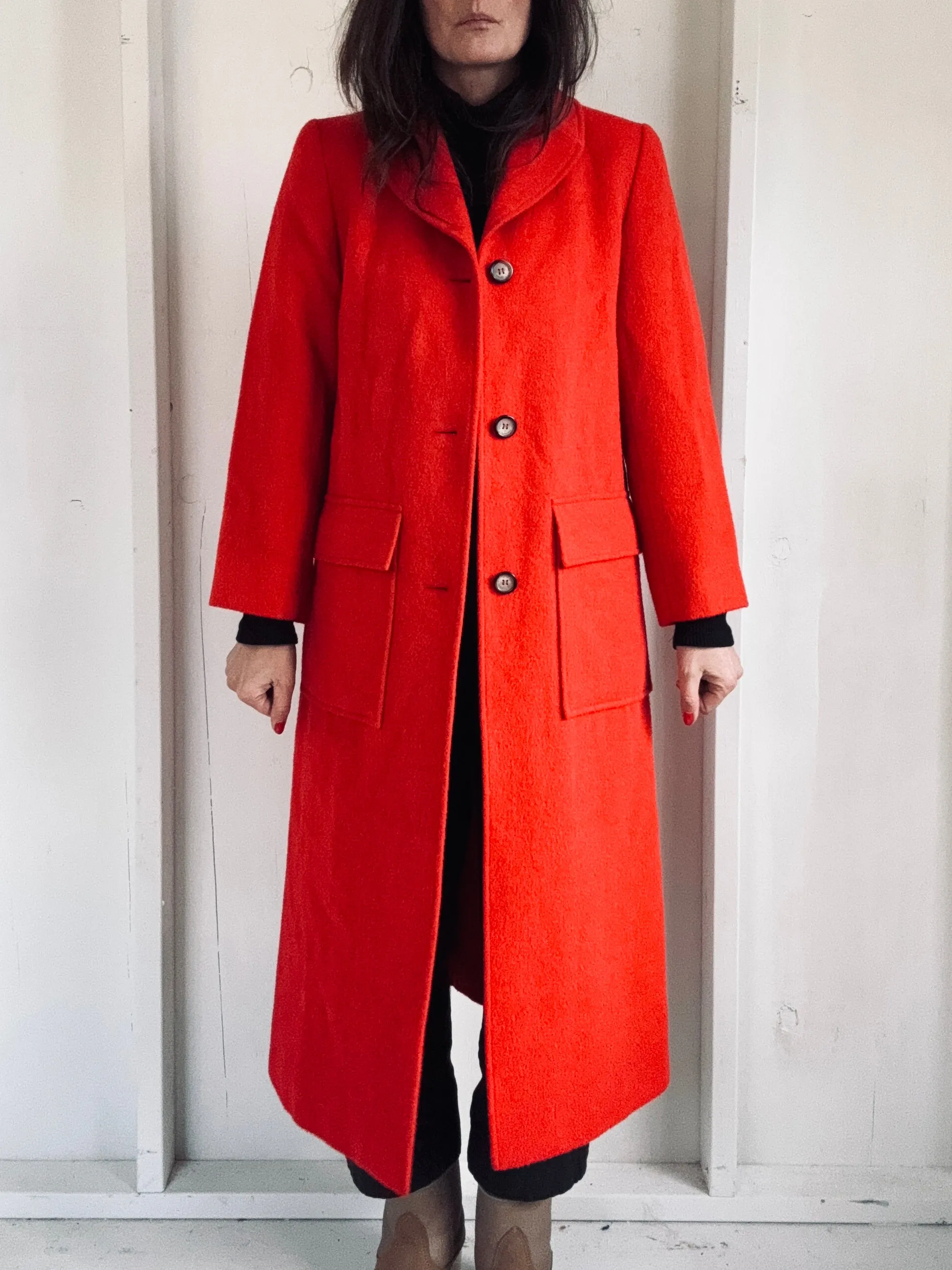 Vintage Red Wool Coat