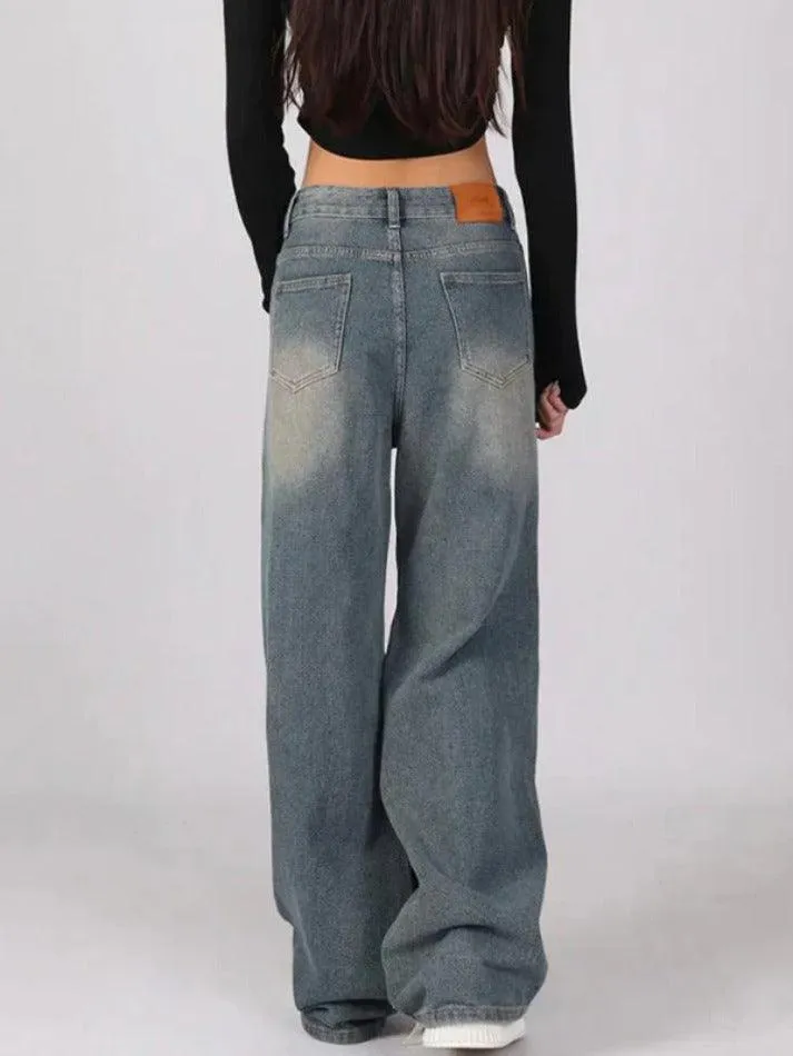 Vintage Washed High Waist Boyfriend Jeans