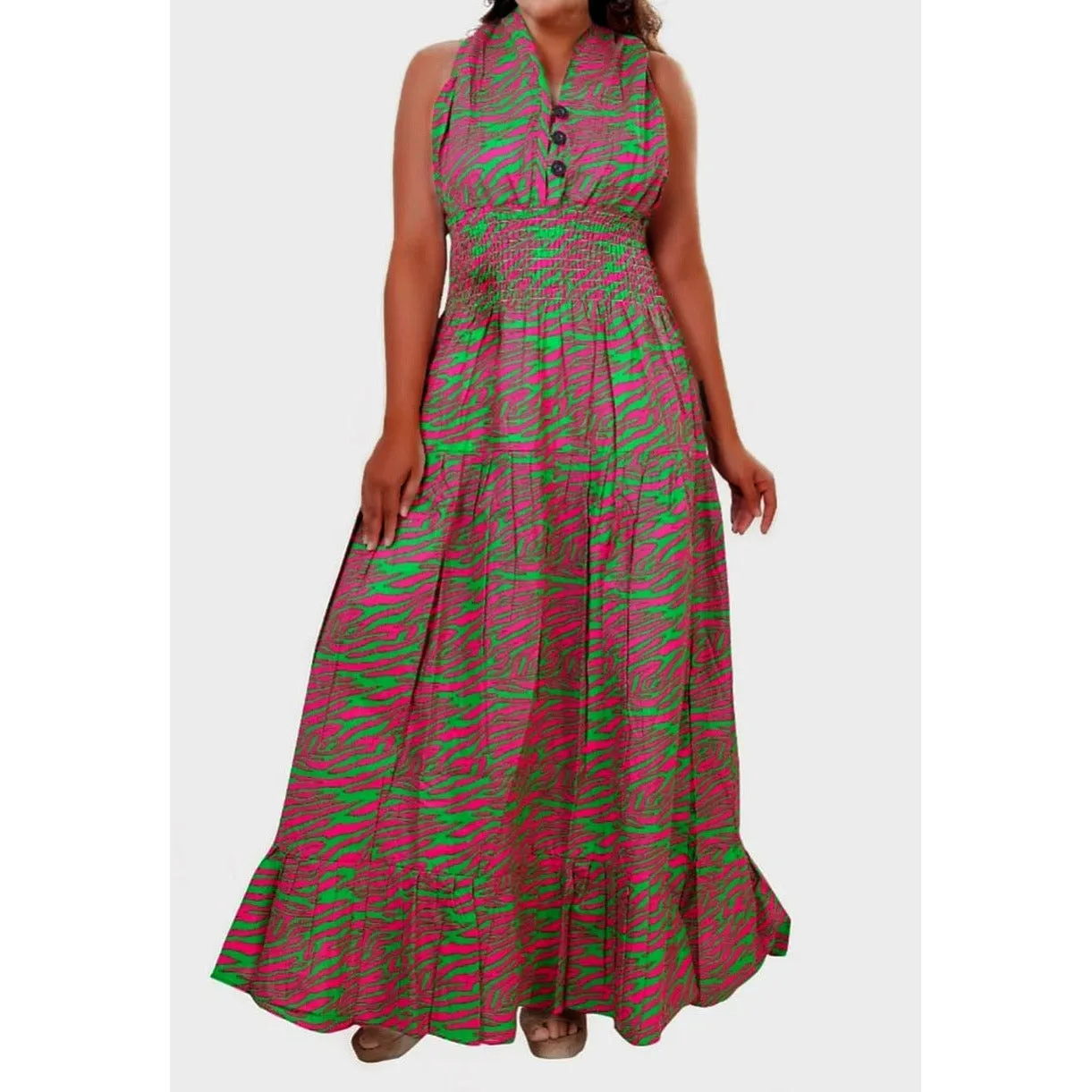 Women Long Smocked Halter Dress