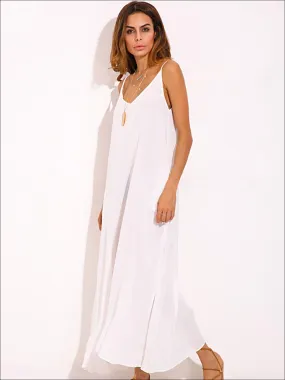 Women's Boho Loose Maxi Dress With Side Pockets