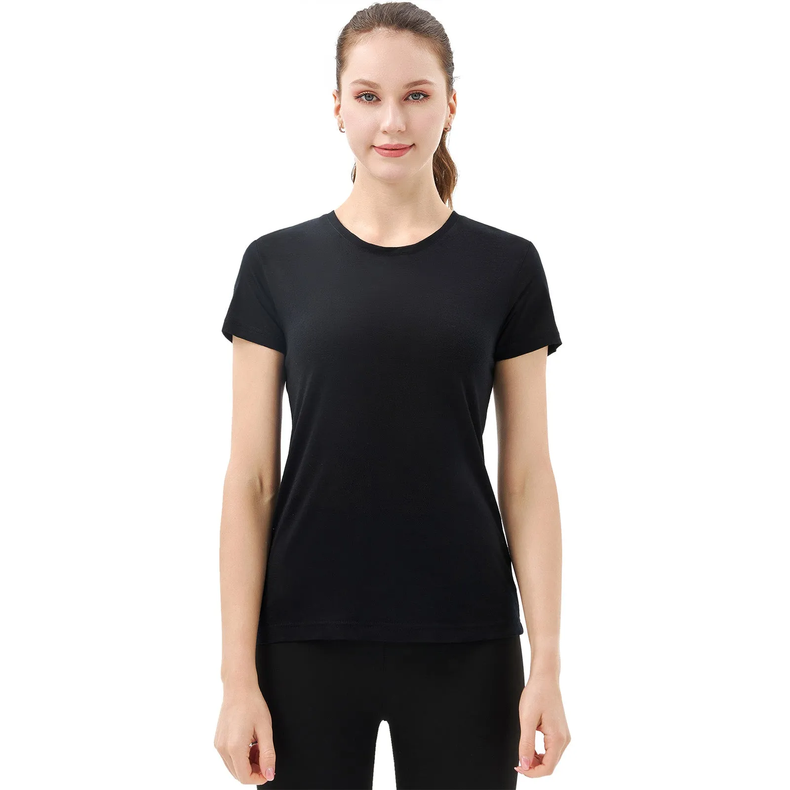 Women's Merino 150g Classic Short Sleeve T-Shirt Black