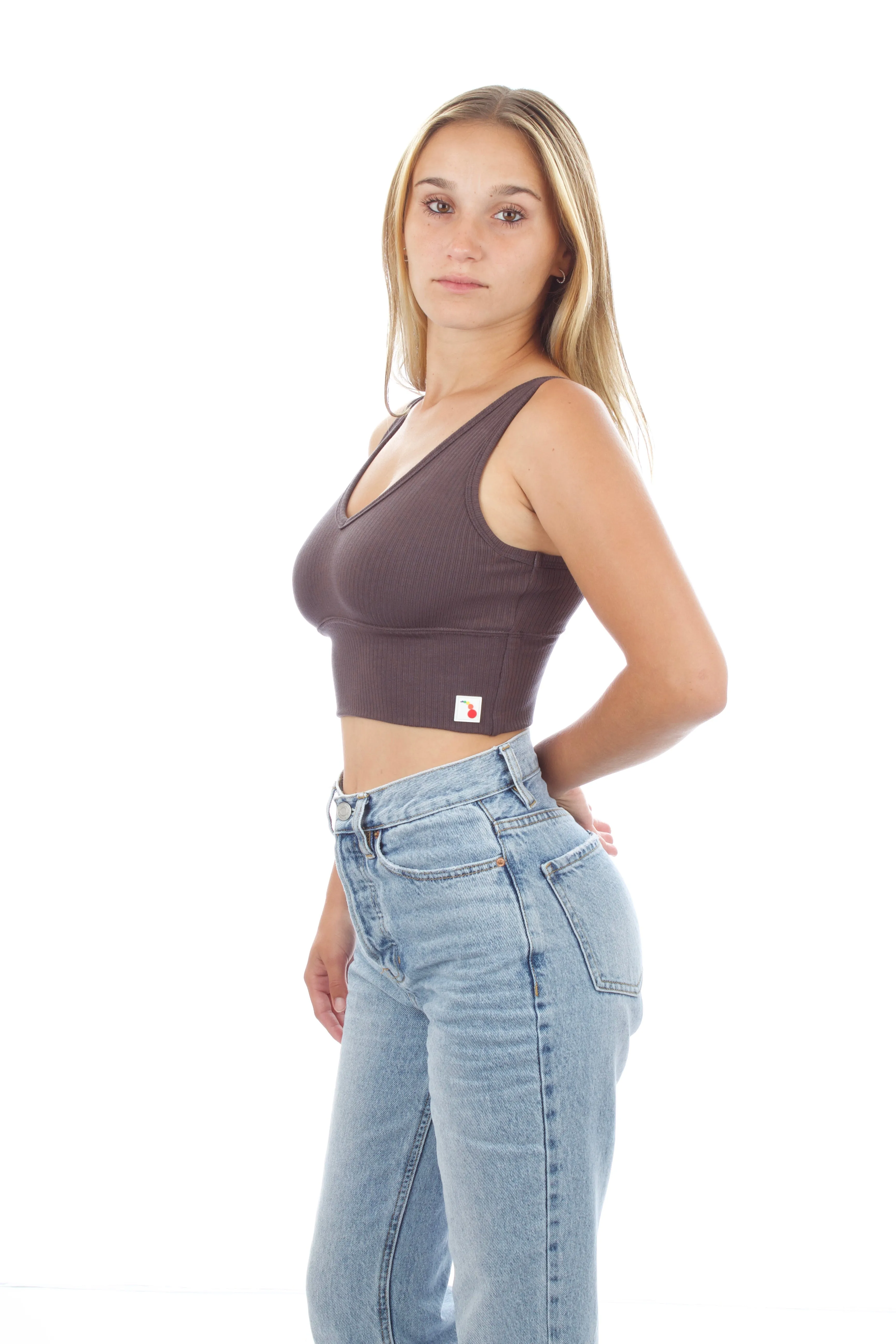 Women's Ribbed Tank - Charcoal