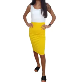 Yellow Women Cotton Skirt