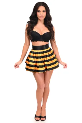 Yellow/Black Satin 2 Layer Skirt